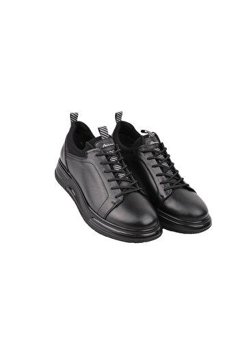 MARCOMEN 21187 SIYAH-SIYAH SNEAKER DERI AYAKKABI