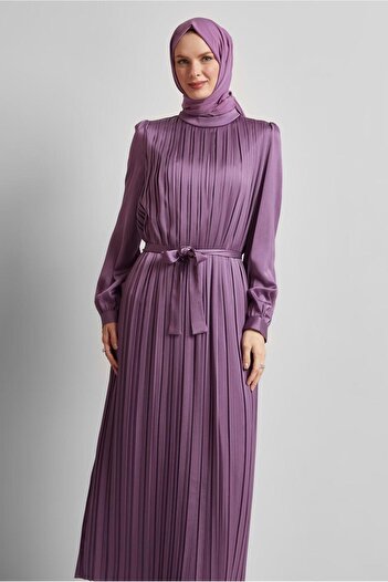 Alvina Sashed Satin Dress 45327