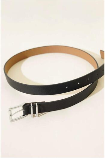 Desre Moda Silver Buckle Bridged Women's Belt Trouser Belt Dress Belt Shirt Belt Coat Belt