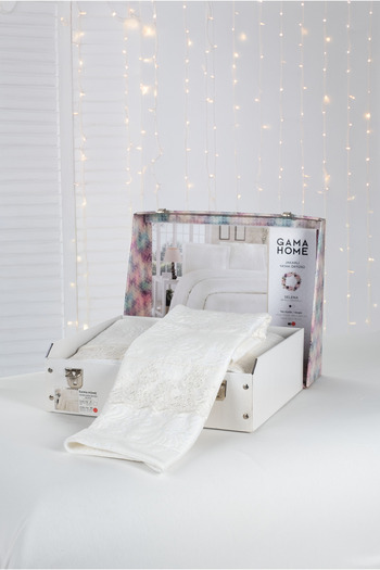 GAMA HOME Jacquard Lace and Fringe Double Bedspread / with Special Design Bag / Different Patterns