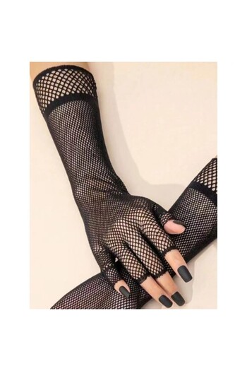 VEGAROKS Fishnet Cut Fingered Imported Black Fishnet Gloves