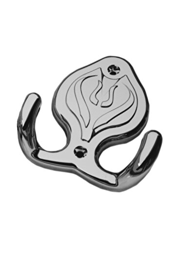 flores A405 coat rack, 2 hooks, shiny chrome