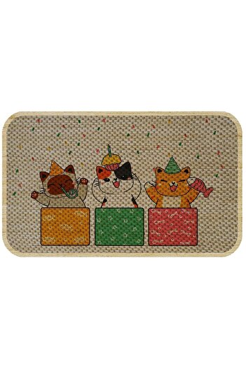 AKTUNÇ Cat Dog Food and Water Bowl - With Underpads and Scratching Features