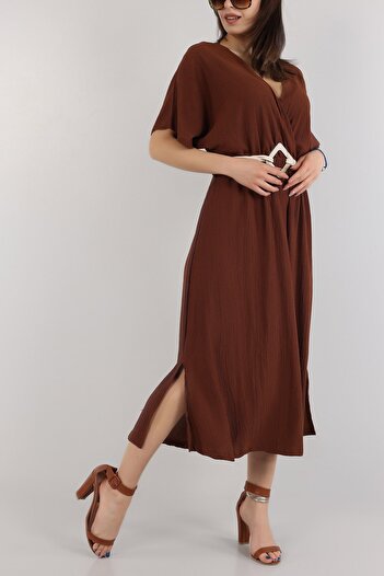 İKLİM LİFE Belted Double Breasted Collar Dress
