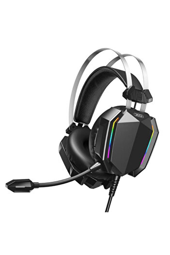 REDz Accessories Căști de gaming XO-GE07, lumini RGB, cablu USB și AUX, lungime 2,2 m, microfon, negru