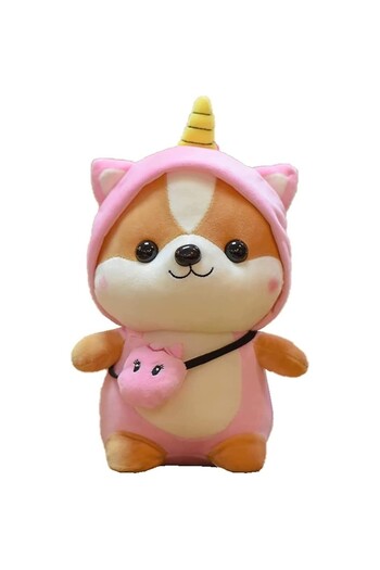 Malvys Plush Toy, Unicorn Squirrel, Pink/Orange, 25 cm