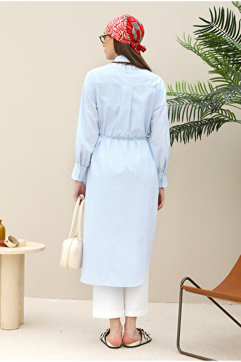 HEQA Μακρύ πουκάμισο με παράθυρο Ice Blue