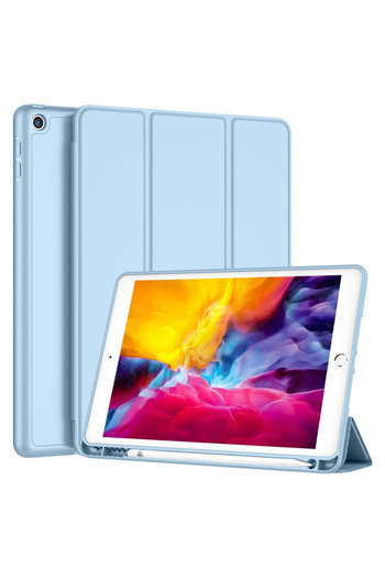 REDz Accessories Husă tip carte cu suport pentru pix pentru Apple iPad 10.2 inch 7/8/9, 2019/2020/2021, pliabilă, turcoaz