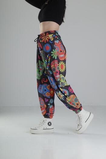 COCOPELLI Skull Patterned Pleated Jogger