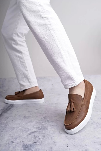aradimtaradim Slw153 bloom laceless tasseled leather men's daily sport classic shoe cbt - taba