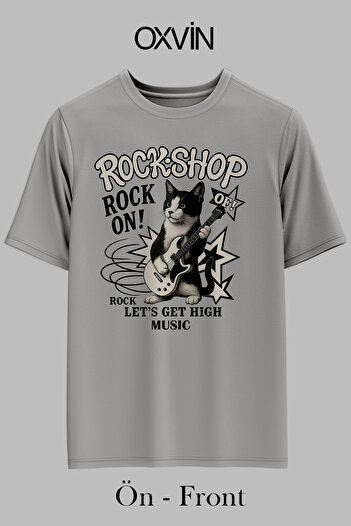 OXVİN ROCK-SHOP ROCK ON εμπριμέ OVERSIZED Unisex T-shirt (ΧΑΛΑΡΗ ΕΦΑΡΜΟΓΗ)