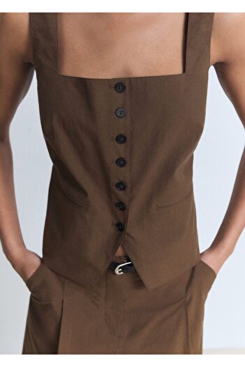 MANGO Woman Koton Suit Vest