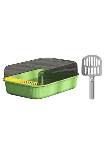 ABYZ Litiera pentru pisici, dimensiuni 50,5x34,5x18,5cm, culoare Verde Deschis