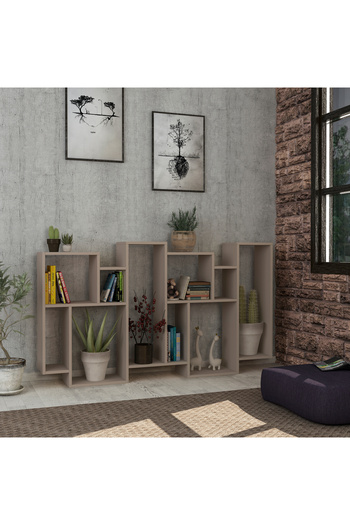 Mourah Home 6-Tier Karmato Bookcase – Floor Book Shelf & Display Cabinet for Living Room/Bedroom