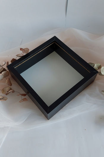 Verda Çerçeve 25x25 cm Black Deep Memory Frame - 6 cm Depth Memory Frame Rose Box!Hkm Commerce