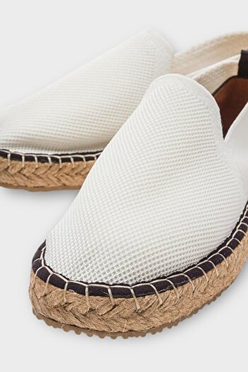 Liger Unisex El Yapımı Triko Espadril BEYAZ