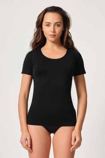 Emay Black Mi 5004 Soft Half Sleeve Tank Top