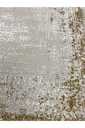 ünalcarpet 4 Metrekare - 6 Metrekare Bambu Tarz Modern Salon Oturma Odası Mutfak Halısı Antialerjik Gold