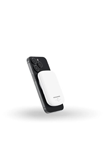 MOOGMAX Mini Magnetic Wireless Power Bank 20W Fast Wireless Charger Portable External Battery 10000mAh White