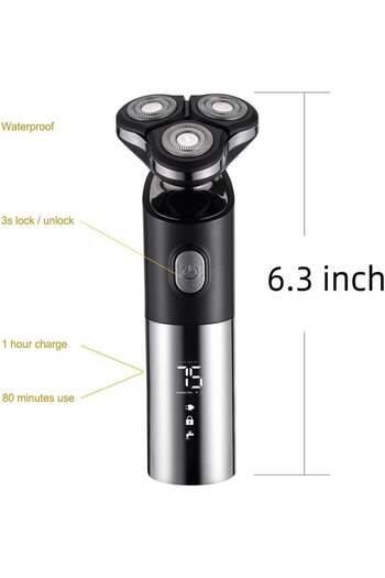 Denx Electric Razor for Men Rechargeable Portable Shaver Rotary with USB Cordless Face Shaver Grooming