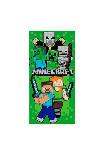 MINECRAFT Children's bath towel, multicolor, 70x140 cm, Happy, Minecraft