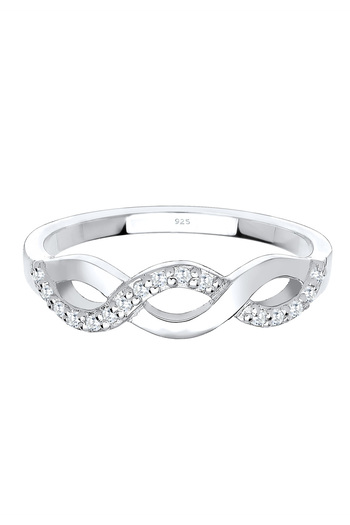 ELLI Ring Ring Knoten Wellen Infinity Zirkonia 925 Silber