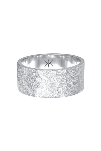 KUZZOI Ring Herren Bandring Struktur 925 Silber