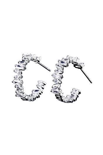 REDz Accessories Destiny Earrings, Zirconia Crystals, Elegant, Women, Silver