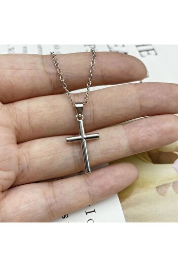 REDz Accessories Lanț Cruciulita, Femei, Minimalist, Oțel inoxidabil, Argint