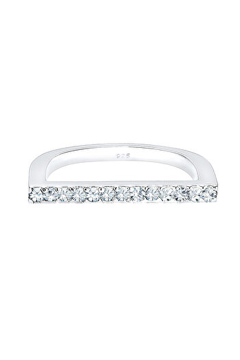ELLI Ring Damen Stacking mit Kristallen Geo in 925 Sterling Silber