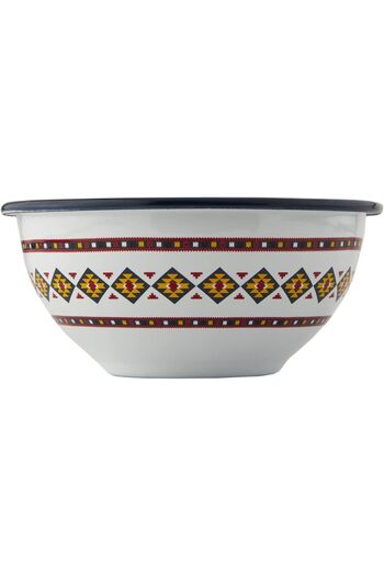 ALSAIF Enamel Bowl With Iron Base Decoration Design By , Size: 12 Cm, Color: Multicolor