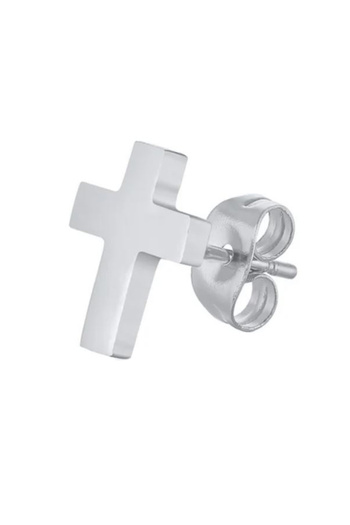 REDz Accessories Cross Earring, Gothic punk, for Men, Screw closure, Trendy, Stainless-Steel, Silver