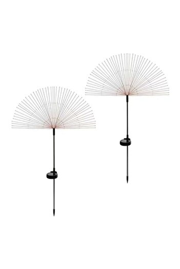 varioshop Set 2 solar garden lamps VarioShop®, dandelion model, 150 LEDs, weatherproof, cool light, with sola