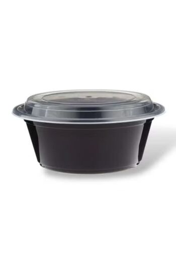 SKP Plastic حاويات طعام بلاستيكية مستديرة للميكروويف سعة 16 أونصة (8 قطع).