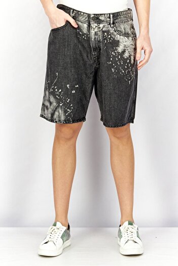 Diesel Men Regular Fit Washed Denim Shorts, Black Wash