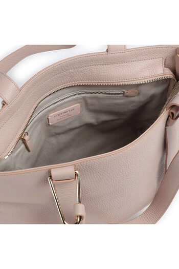 Coccinelle SHOULDER BAG, FOR WOMEN, DOUBLE HANDLE, SOLID COLOR, WITH LOGO, ZIP CLOSURE