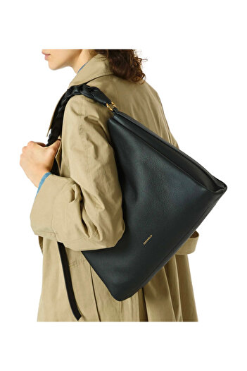 Coccinelle Zipper Closure Shoulder Bag with Logo Detail for Women