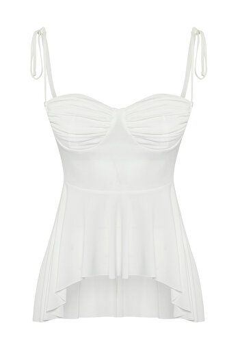 Trendyol Collection White Breast Detailed Knitted Blouse Tprss25Bz00006
