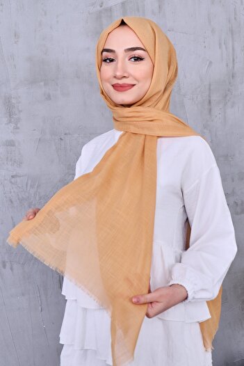 Golden Rose Solid Color Flamed Shawl