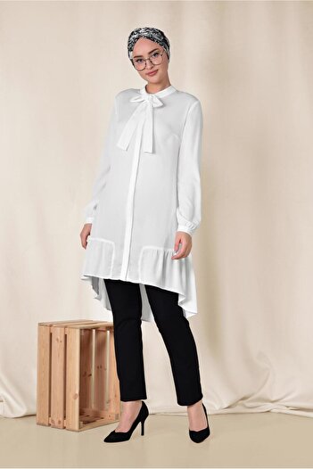 Alvina Lace-Up Pleated Tunic Skirt - 4066