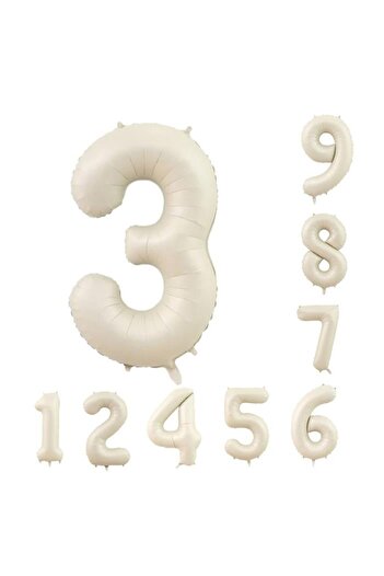 HKNYS 7 Year Old Cream Color Foil Balloon 76 Cm- -Number Number Foil Balloon