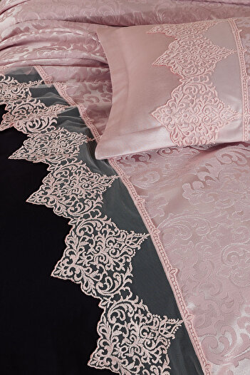 BİRHOME Eliza Lacy Double Bedspread (Powder)