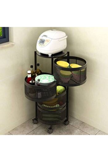 Generica Four-tier movable metal storage shelves for the kitchen, bathroom, or bedroom. Measurements are shown in the pictures.