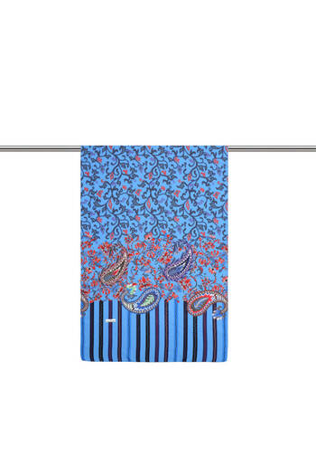 Bursa İpek Turquoise Ivy Pattern Soft Shawl