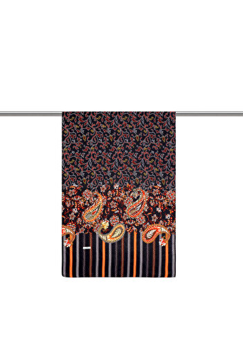 Bursa İpek Orange Ivy Pattern Soft Shawl