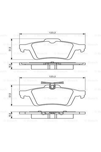 Bosch Diskli fren balatası seti; arka FORD Focus 1.6i 12/2007 - 12/2011 74 kW FC