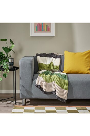 IKEA Cover, grey/green, 130x170 cm