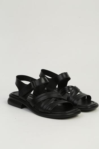 Pierre Cardin Black Women's Leather Sandals Pc-54600