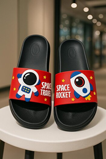 GEZER Anatomical Sole Non-Slip Sole Pool Sea Home Street Children's Slippers (Astronaut Pattern)
