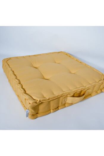 Dear Deer Love Mustard Biscuit Cushion - French Mattress Linen